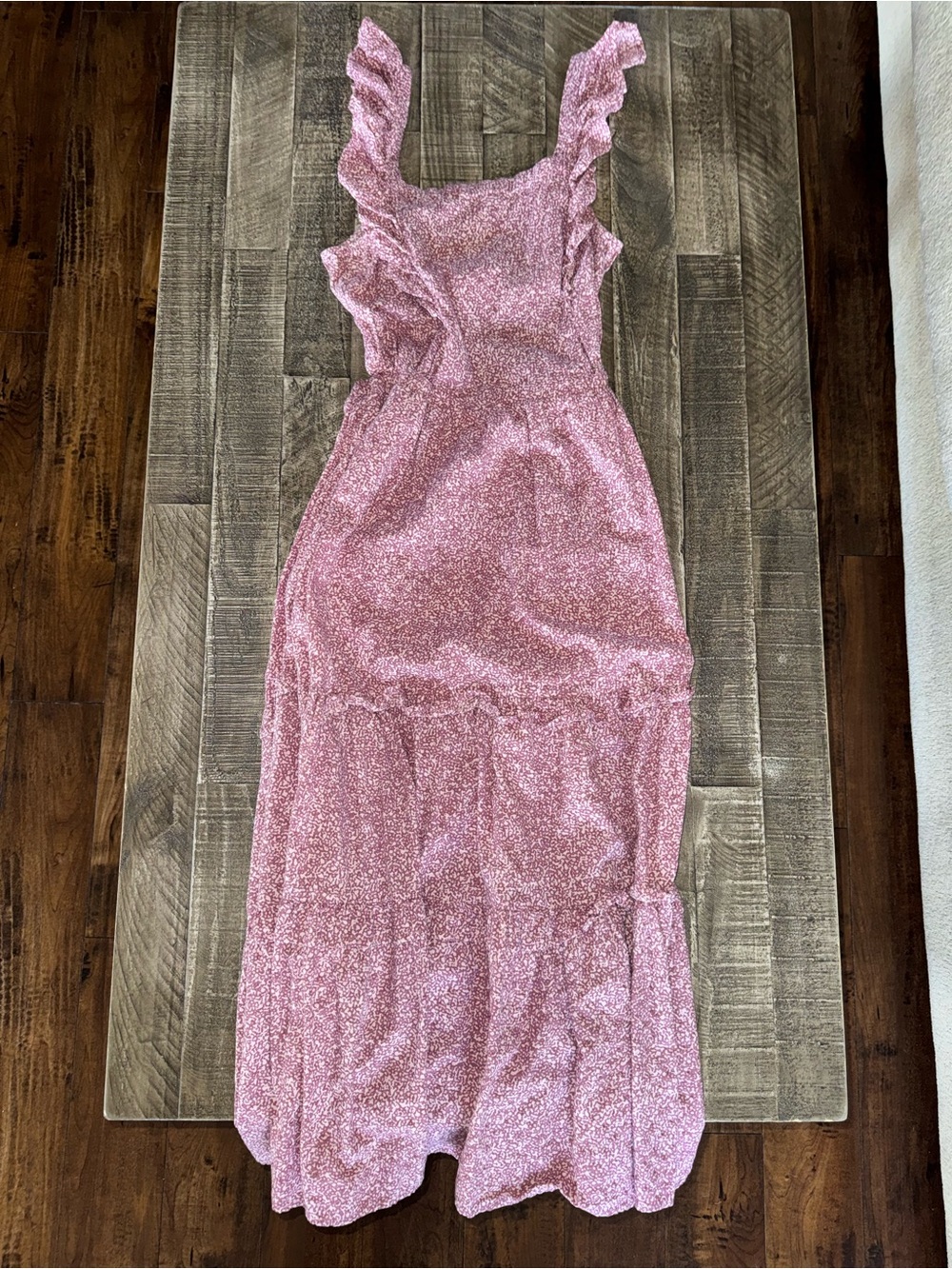 Universal Thread Rose Pink Ruffle Shoulder Dress - Picture 4 of 8